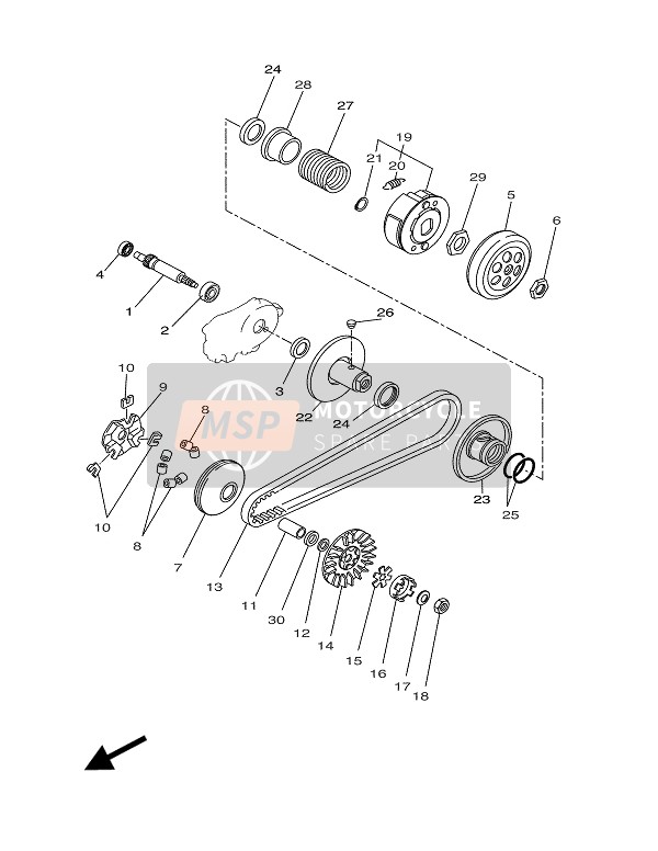 Yamaha CW50N BWS NAKED 2003 Embrague para un 2003 Yamaha CW50N BWS NAKED